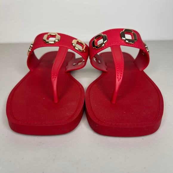 Larroude Red Jelly Thong Milan Sandals Size 8/9 - Picture 6 of 8